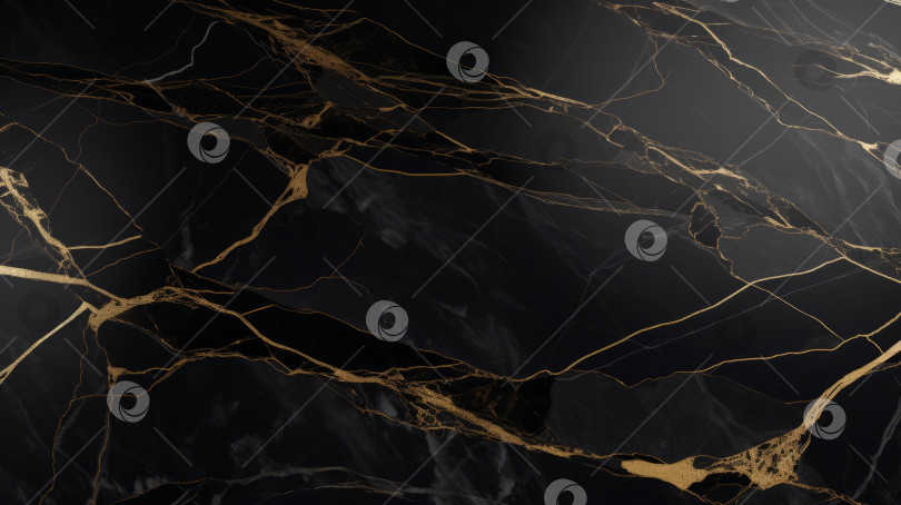 Скачать Вид сверху на детализированную текстуру роскошной поверхности из черного мрамора с элегантными прожилками и замысловатыми узорами и полированной глянцевой поверхностью. Столешница, фон фотосток Ozero