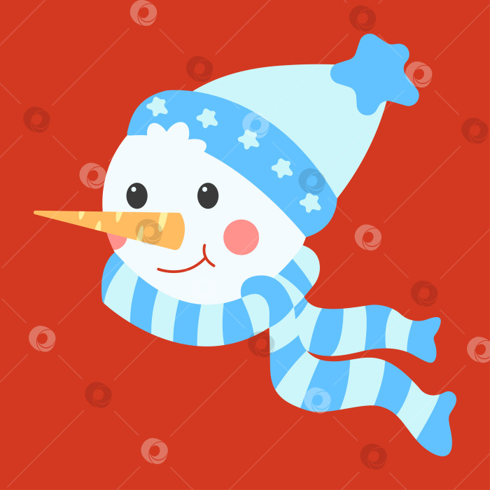 Скачать Симпатичный снеговик в шапке и шарфе фотосток Ozero