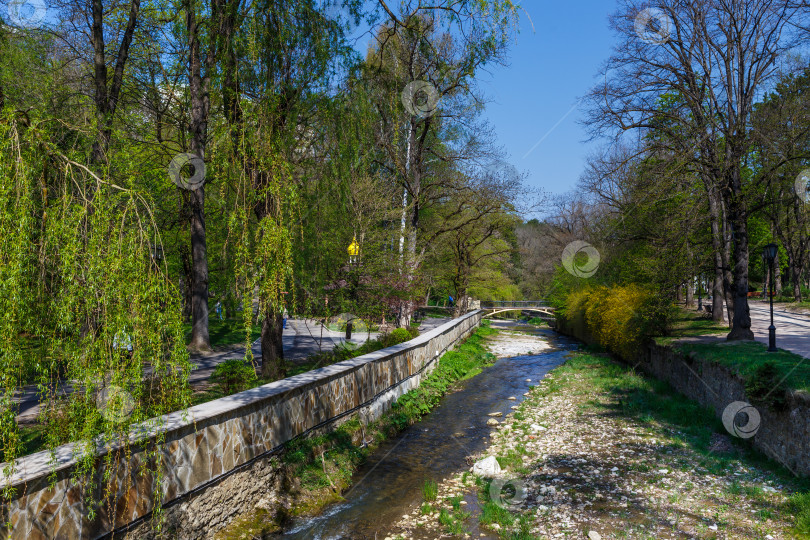 Скачать Река Ольховка в  Кисловодском национальном парке , крупнейшем в Европе городском парке площадью 966 гектаров. фотосток Ozero