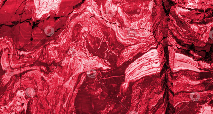Скачать Мрамор цвета Viva Magenta. текстурированный фон с мраморным рисунком. натуральный материал камень фотосток Ozero