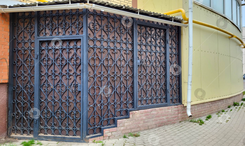 Скачать Вход в дом закрыт красивыми узорчатыми коваными оградами фотосток Ozero