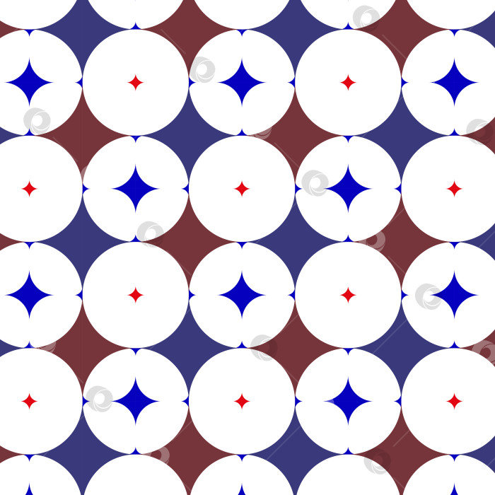 Скачать Геометрический минималистичный узор бесшовный с маленькими синими красными темными бриллиантами абстрактные формы белое векторное изображение фотосток Ozero