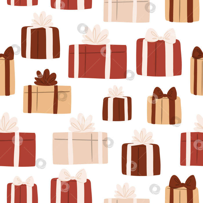 Скачать Бесшовный узор "Счастливого Рождества", цифровая бумага для украшения рождественской елки, бумага для вырезок из подарков, разнообразный фон персонажей, клипарт с рождественской векторной иллюстрацией, изображения в плоском стиле. фотосток Ozero