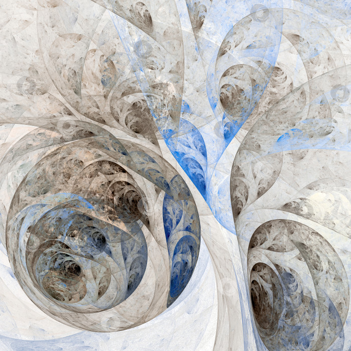 Скачать Таинственный абстрактный фрактальный фон с аллеей деревьев. Белые стволы деревьев уходят вдаль. Ветви создают красивый узор. 3D рендеринг. 3D иллюстрация. фотосток Ozero