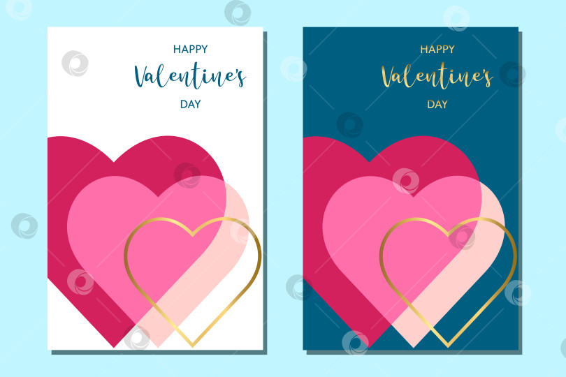 Скачать Модные современные открытки с сердечками ко Дню Святого Валентина. фотосток Ozero