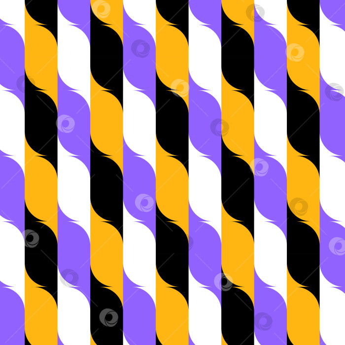 Скачать Геометрический абстрактный современный простой узор бесшовные волны рябь желтое черное фиолетовое белое векторное изображение фотосток Ozero