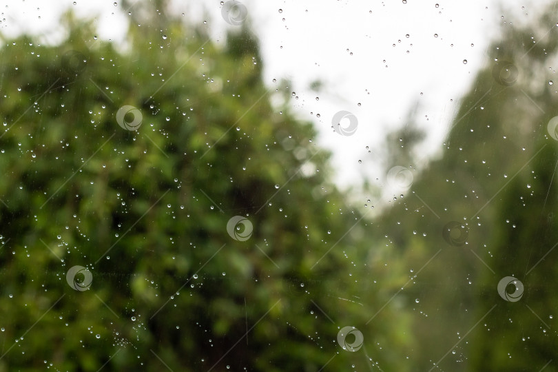 Скачать Капли дождя на стекле на фоне города фотосток Ozero