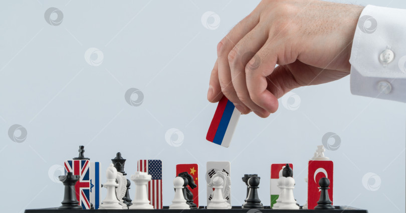 Скачать шахматная доска с флагами стран фотосток Ozero