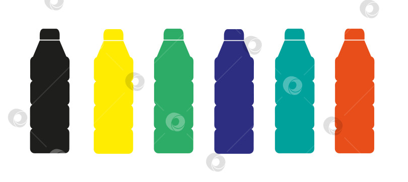 Скачать набор разноцветных значков для пластиковых бутылок, фотосток Ozero