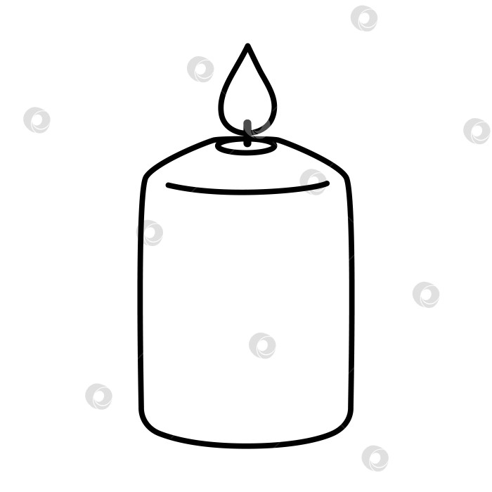 Скачать Иллюстрация каракуля с силуэтом горящей свечи фотосток Ozero