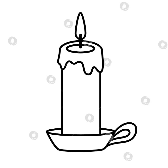 Скачать Иллюстрация силуэта каракулей свечи в подсвечнике. фотосток Ozero