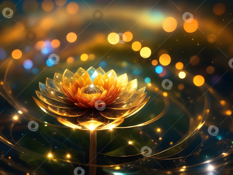 Скачать фантастический фантазийный светящийся полупрозрачный цветок фотосток Ozero
