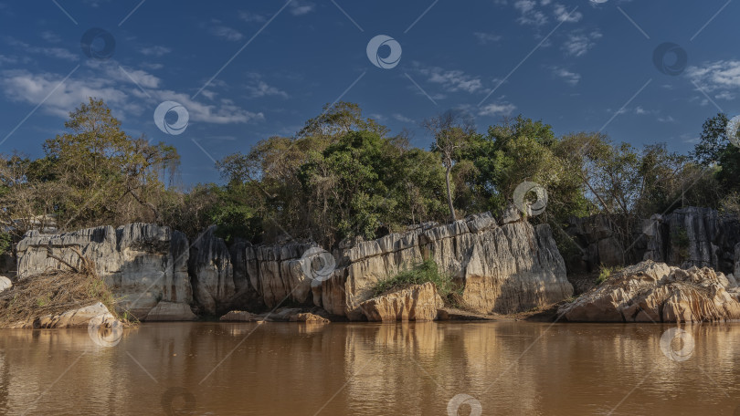 Скачать Экзотическая река с красно-коричневой водой. фотосток Ozero