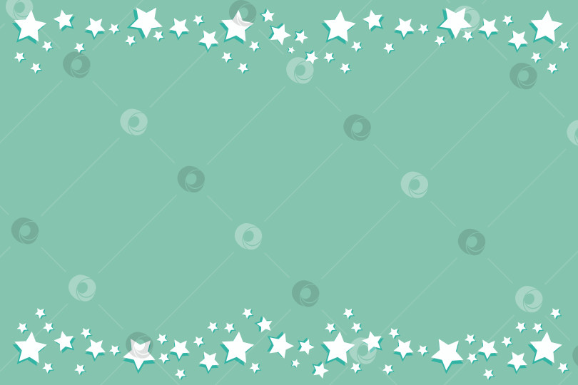 Скачать Прямоугольный зеленый фон с гирляндами из звезд и местом для текста фотосток Ozero