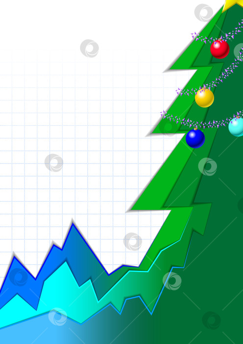 Скачать Поздравительная открытка в стиле инфографики с рождественской елкой фотосток Ozero