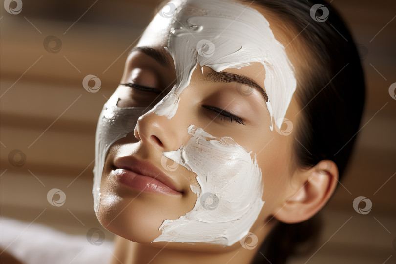 Скачать Нанесение увлажняющей маски для лица в кабинете косметолога - Процедура по уходу за кожей премиум-класса фотосток Ozero
