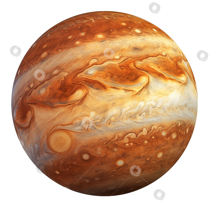 Скачать красочная планета-газовый гигант, изображающая Юпитер, изолированный на белом фоне фотосток Ozero