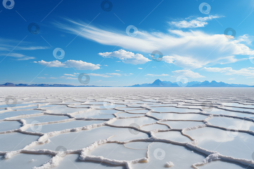 Скачать пейзаж сухого дна соленого озера с белой потрескавшейся поверхностью фотосток Ozero