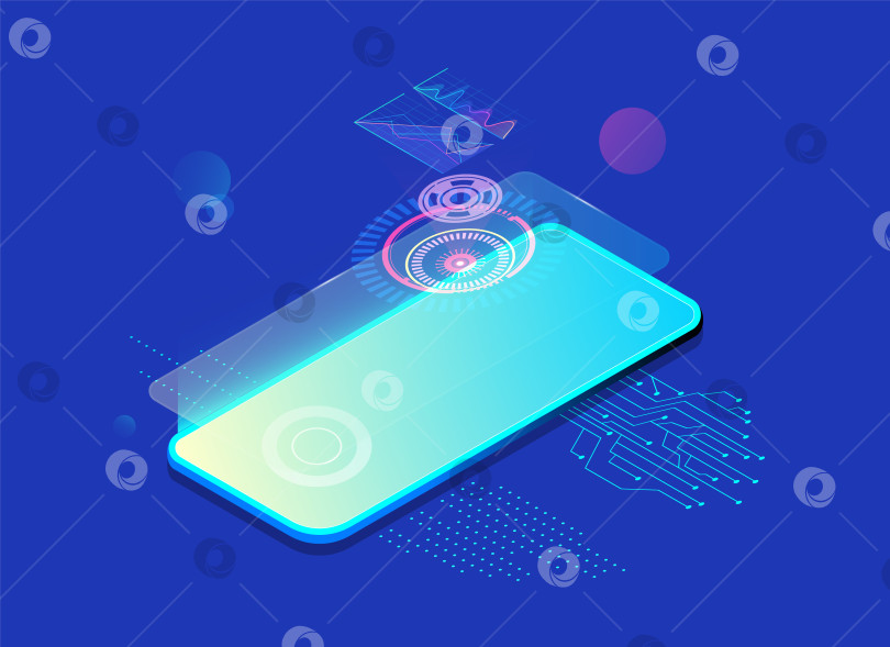 Скачать Телефон. Абстрактная иллюстрация технологии будущего фотосток Ozero