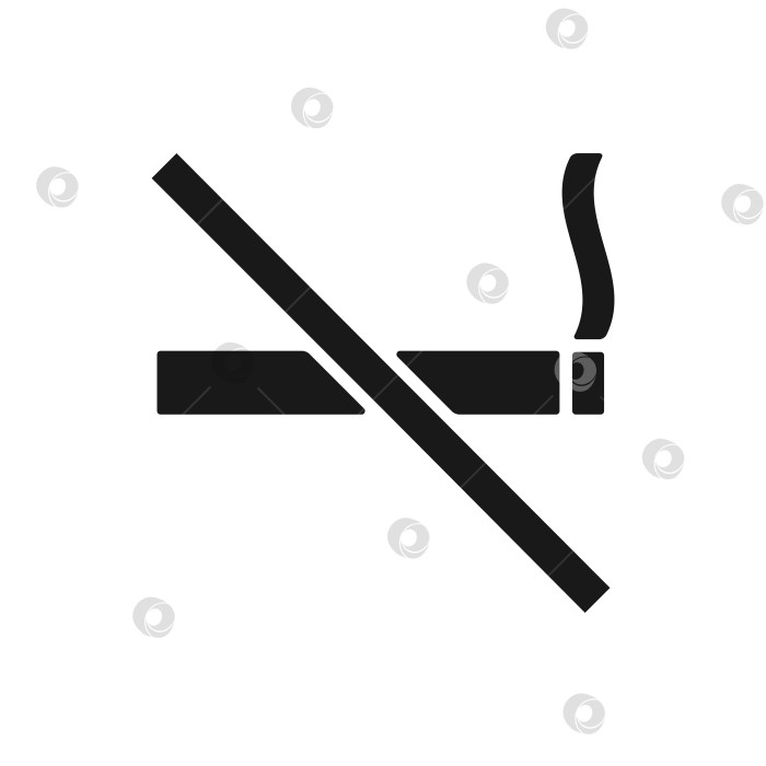 Скачать Курение запрещено, контурные значки на белом фоне фотосток Ozero