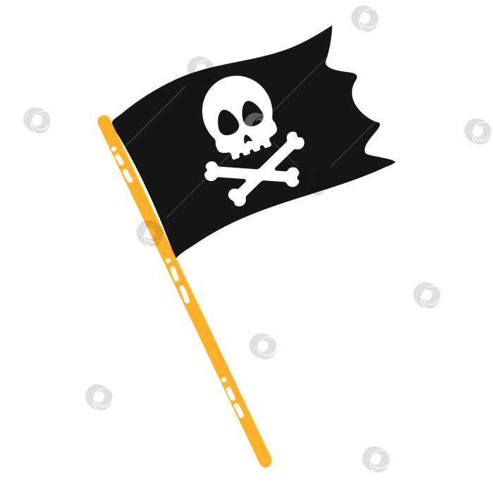 Скачать Пиратский флаг в мультяшном стиле. Векторная иллюстрация фотосток Ozero
