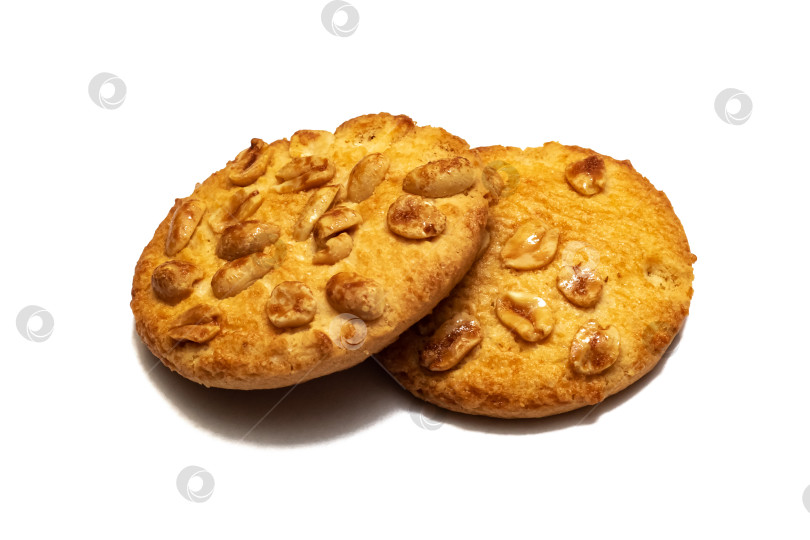 Скачать Бисквитное печенье с арахисом, изолированным на белом фоне фотосток Ozero
