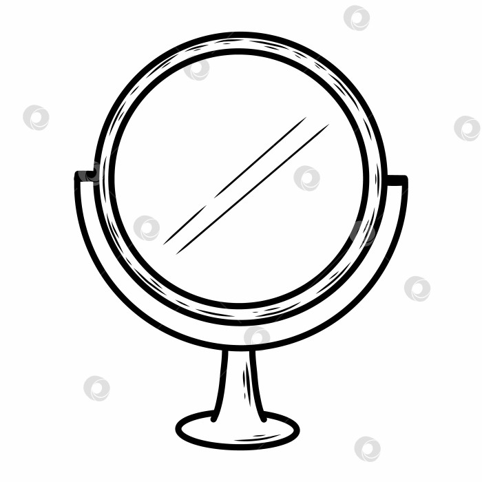Скачать Настольное зеркало в стиле каракулей. Векторный значок, нарисованный от руки. фотосток Ozero