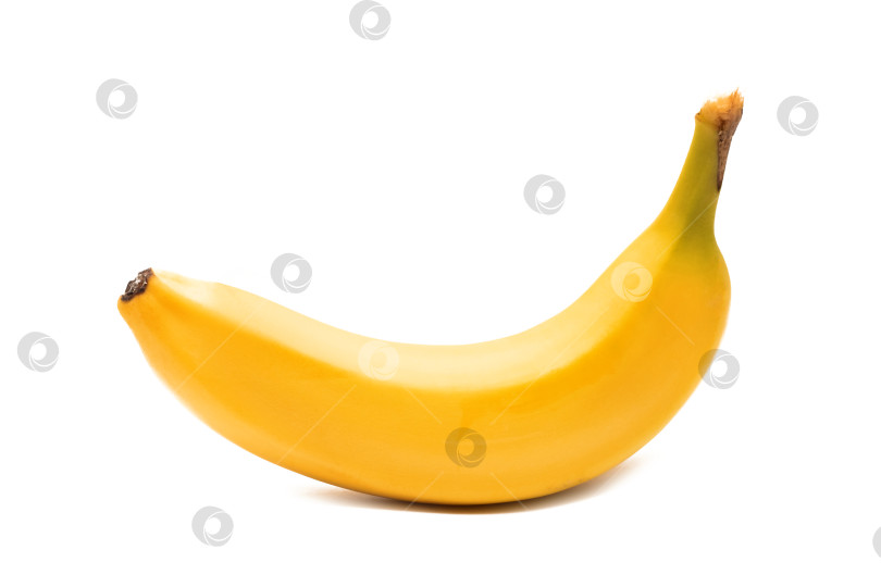 Скачать Ярко-желтый банан, изолят на белом фоне фотосток Ozero