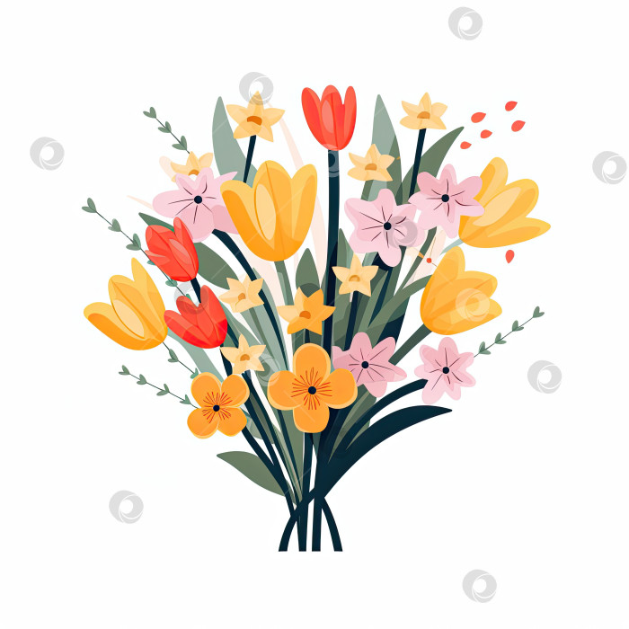 Скачать Простая иконка букета весенних цветов фотосток Ozero