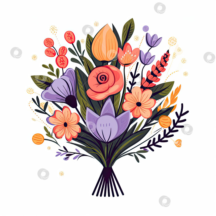Скачать Простая иконка букета весенних цветов фотосток Ozero