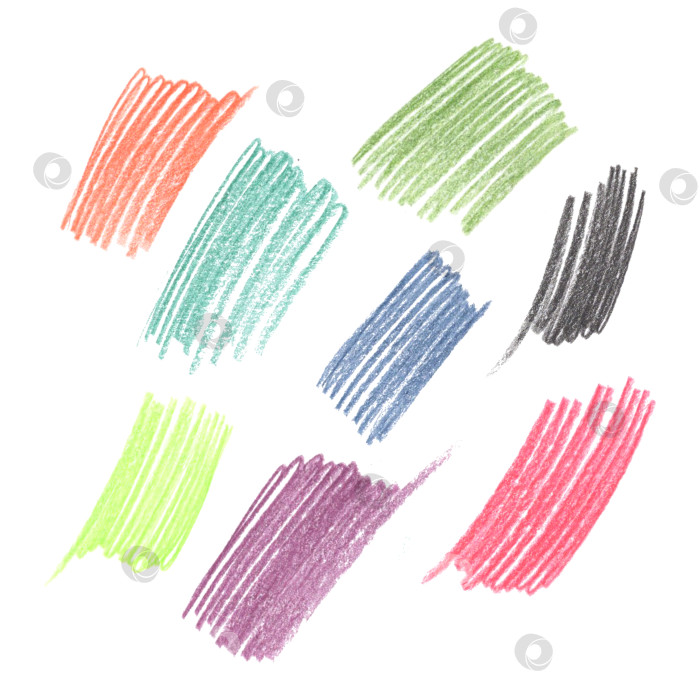 Скачать Набор карандашных текстур. Разноцветные пятна. Имитация детского почерка мелом. Рисованная иллюстрация фотосток Ozero