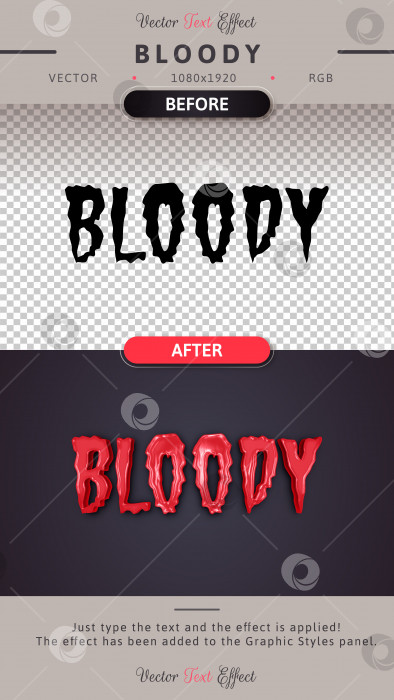 Скачать Кровавый - Редактируемый текстовый эффект, стиль шрифта фотосток Ozero
