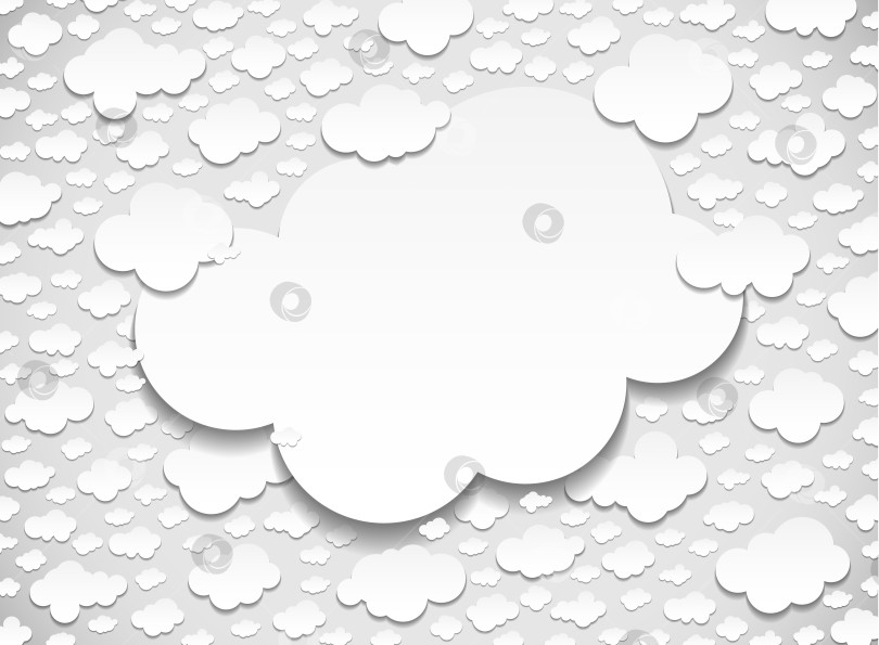 Скачать Рамка со множеством вырезанных облаков фотосток Ozero