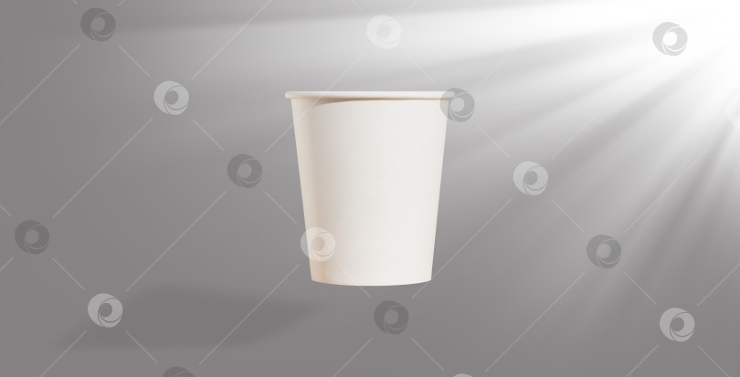 Скачать Белый одноразовый стаканчик на однородном фоне фотосток Ozero