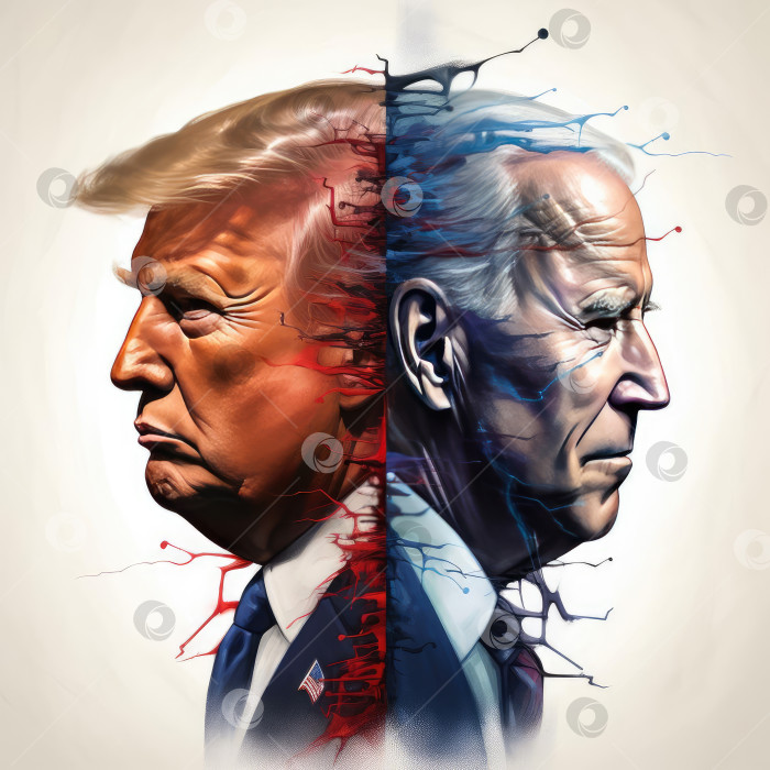 Скачать Абстрактная иллюстрация Джо Байдена и Дональда Трампа фотосток Ozero