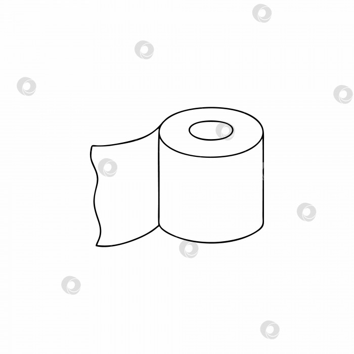 Скачать Туалетная бумага в рулоне. Векторная иллюстрация в стиле каракули. фотосток Ozero