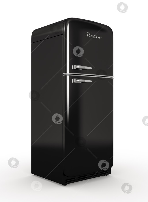 Скачать Ретро-холодильник с изолированным белым фоном для 3D-рендеринга фотосток Ozero