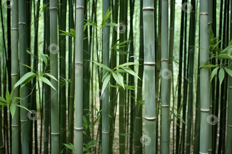 Скачать горный бамбуковый лес, туманный фон, пейзаж фотосток Ozero