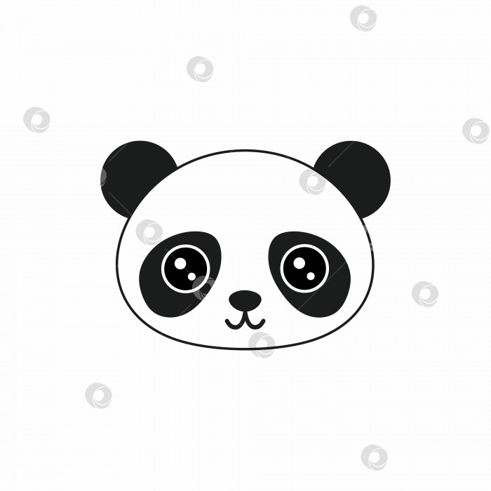 Скачать Милая панда в стиле каракули. Векторная иллюстрация для детей. Наклейки и открытки с животными. фотосток Ozero