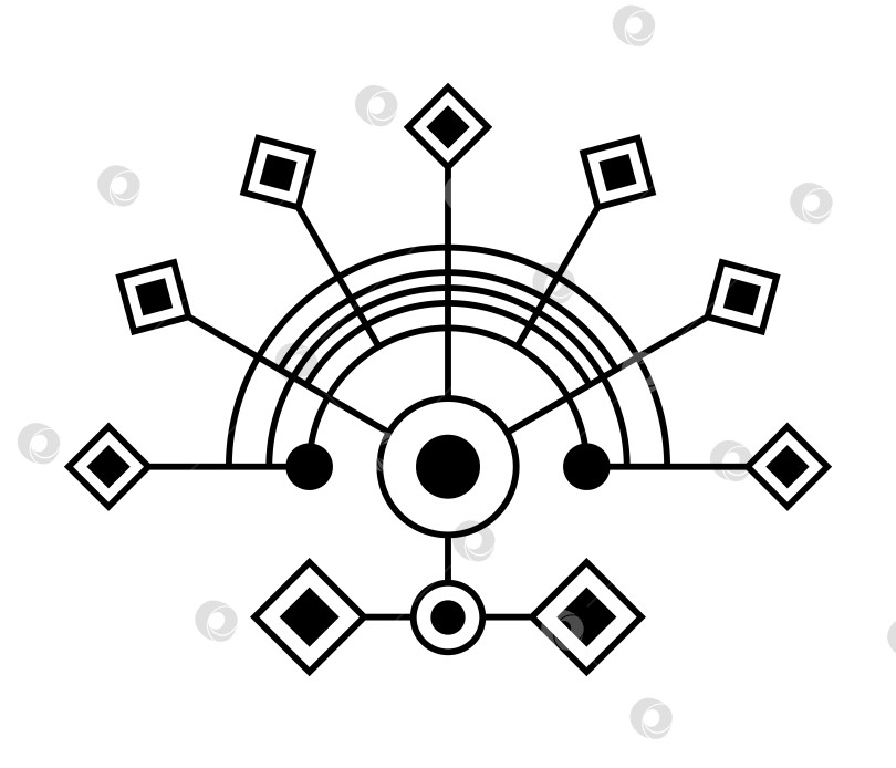 Скачать Абстрактный геометрический символ, изолированный на белом фоне. Знак сакральной геометрии. фотосток Ozero