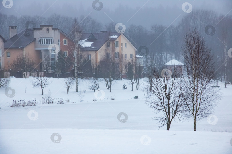 Скачать Вид на реку под снегом зимой фотосток Ozero