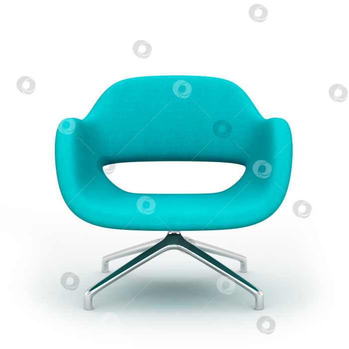 Скачать Синее современное кресло, выделенное на белом фоне 3d-рендерингом фотосток Ozero