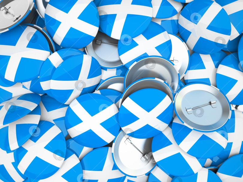 Скачать Пуговица с флагом Шотландии фотосток Ozero