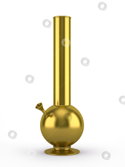 Скачать Gold bong isolated on white background фотосток Ozero