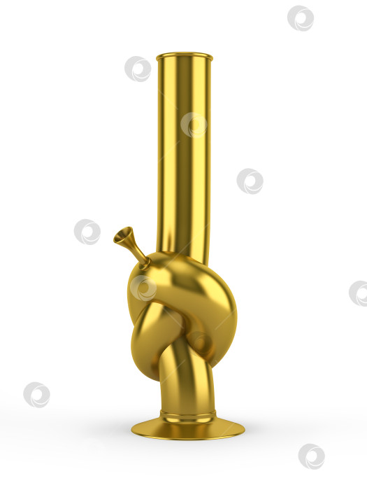 Скачать Gold knot bong isolated on white background фотосток Ozero