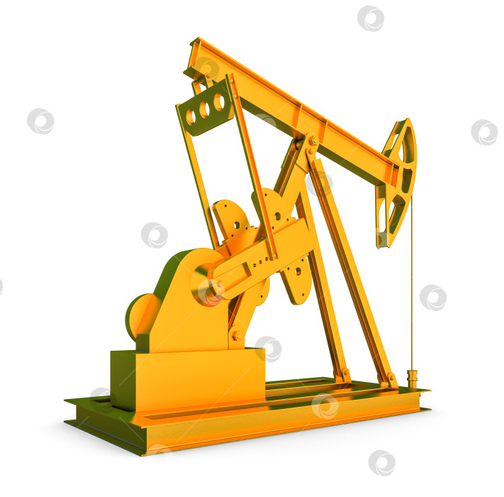 Скачать Gold oil rig on isolated white background фотосток Ozero