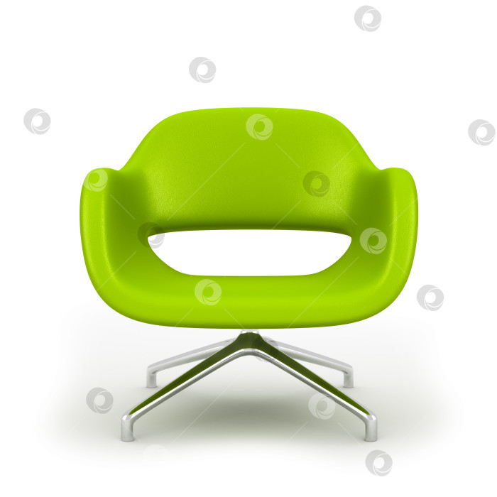 Скачать Green leather modern armchair isolated on white background 3d rendering фотосток Ozero