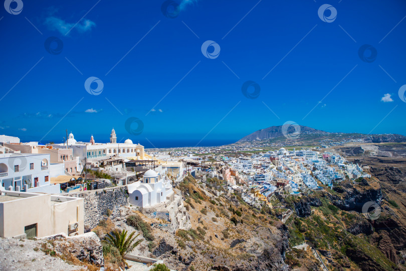 Скачать Греция Санторини прекрасная панорама острова фотосток Ozero