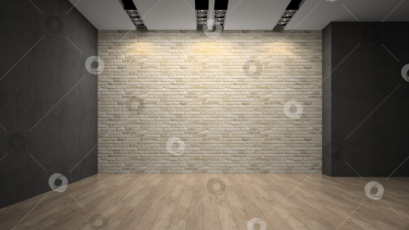 Скачать Empty room whith brick wall фотосток Ozero