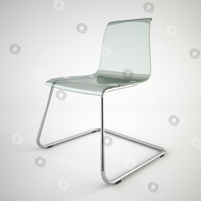 Скачать Modern IKEA glass chair isolated on white background   фотосток Ozero